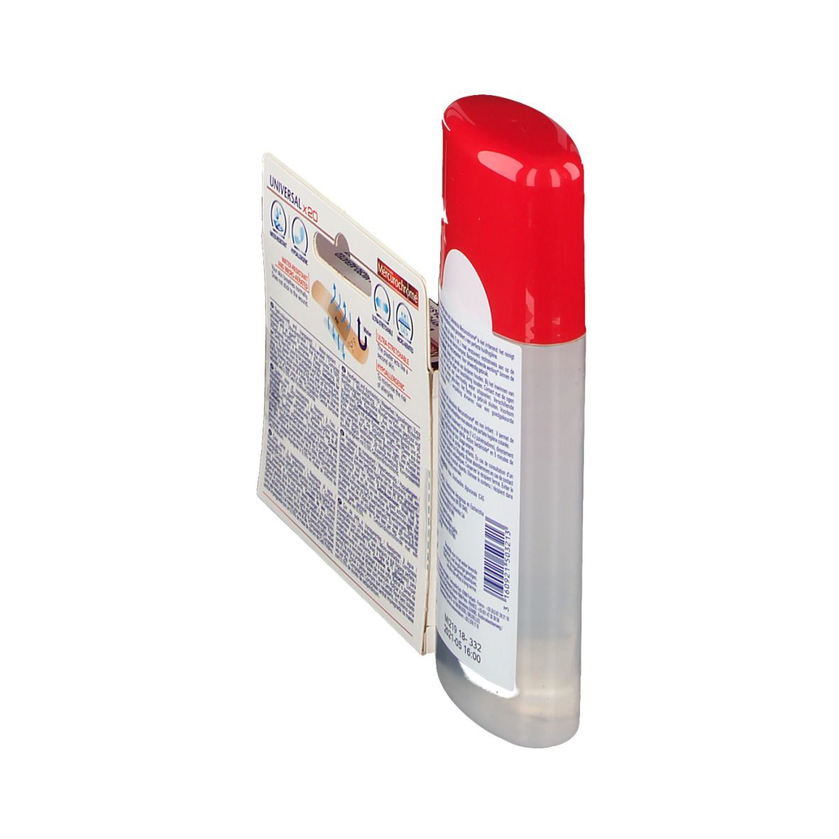 Mercurochrome Ontsmettende Spray 100 ml + Universal Pleisters 20 stuks