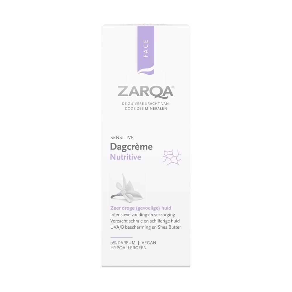ZARQA Sensitive Nourishing Day Cream tube met klapdeksel.