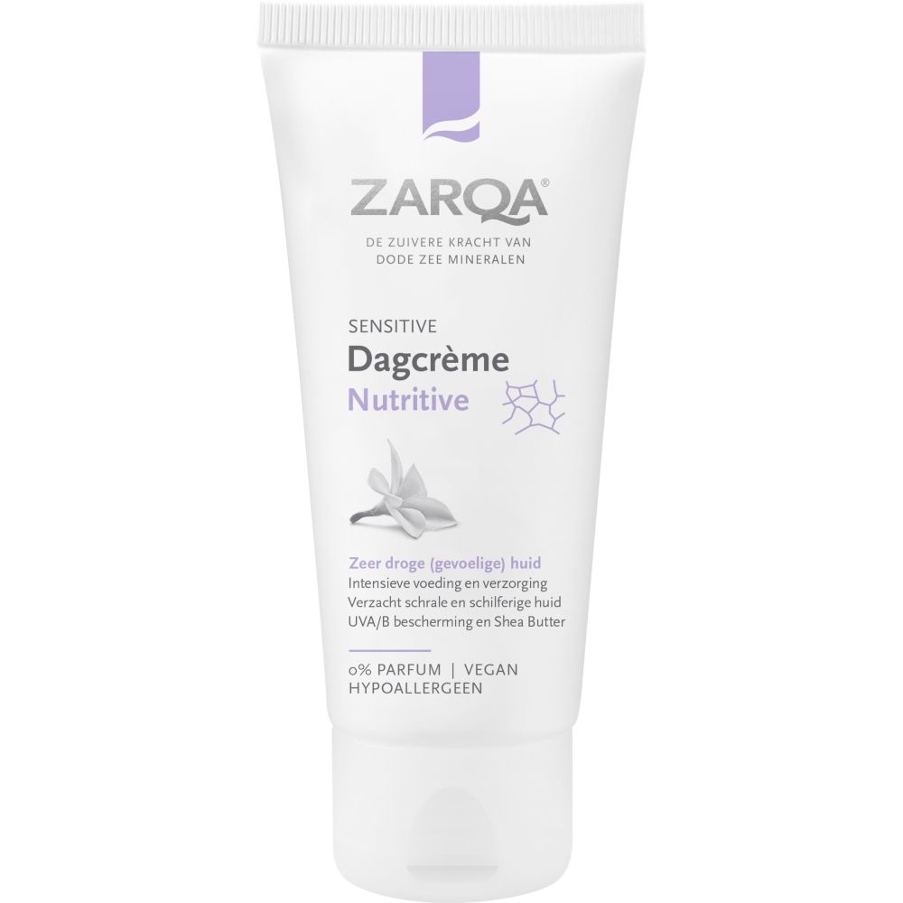 ZARQA Sensitive Nourishing Day Cream tube en vouwdoos.