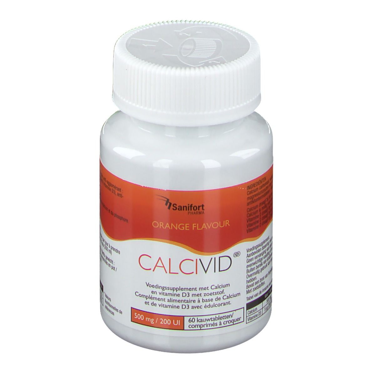Calcivid 500mg/200ie Orange Chew