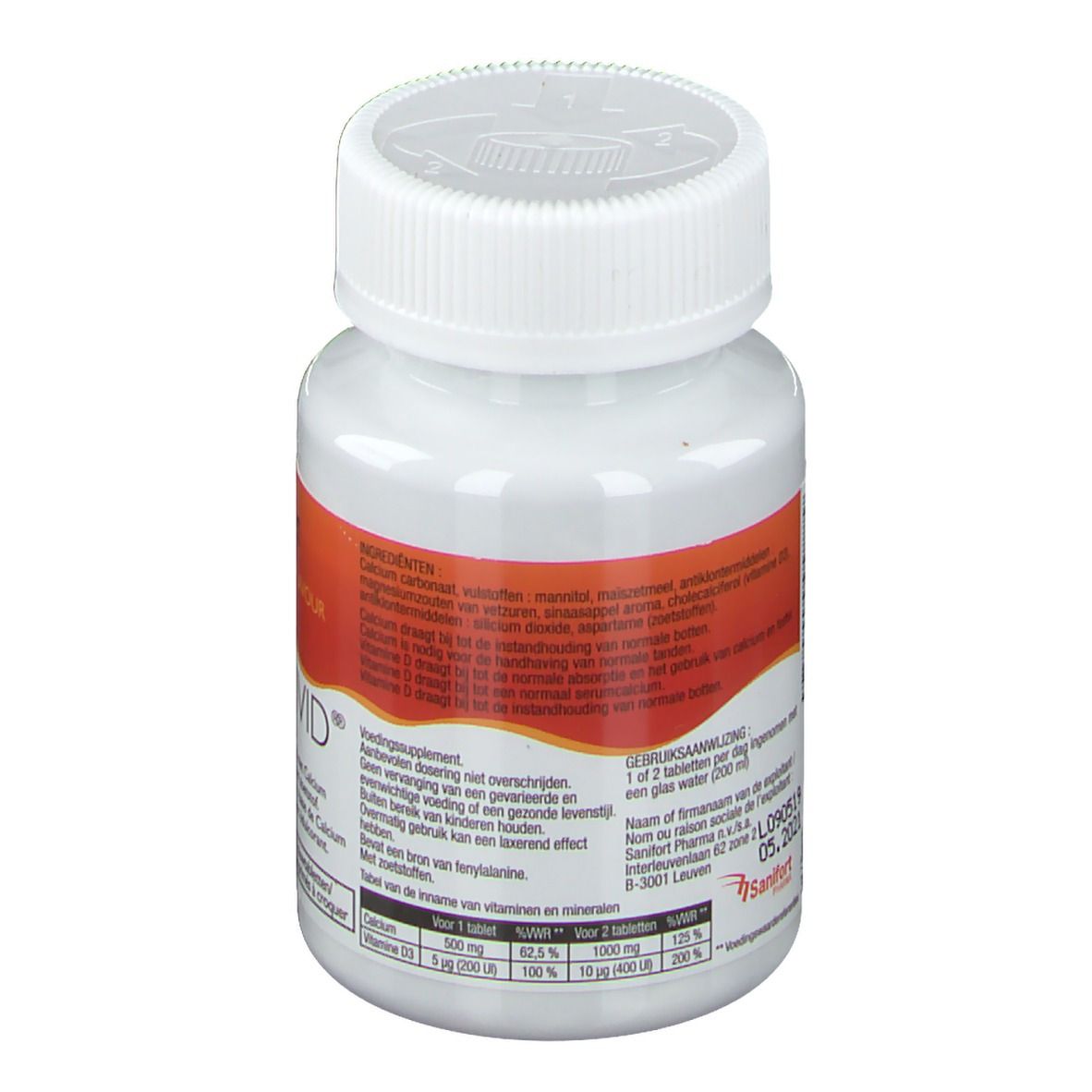 Calcivid 500mg/200ie Orange Chew
