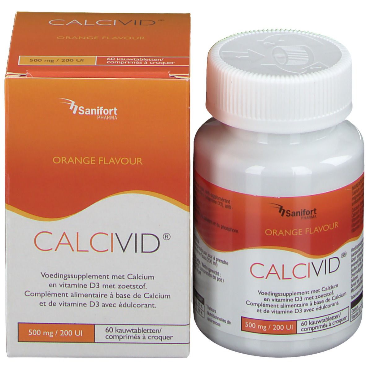 Calcivid 500mg/200ie Orange Chew
