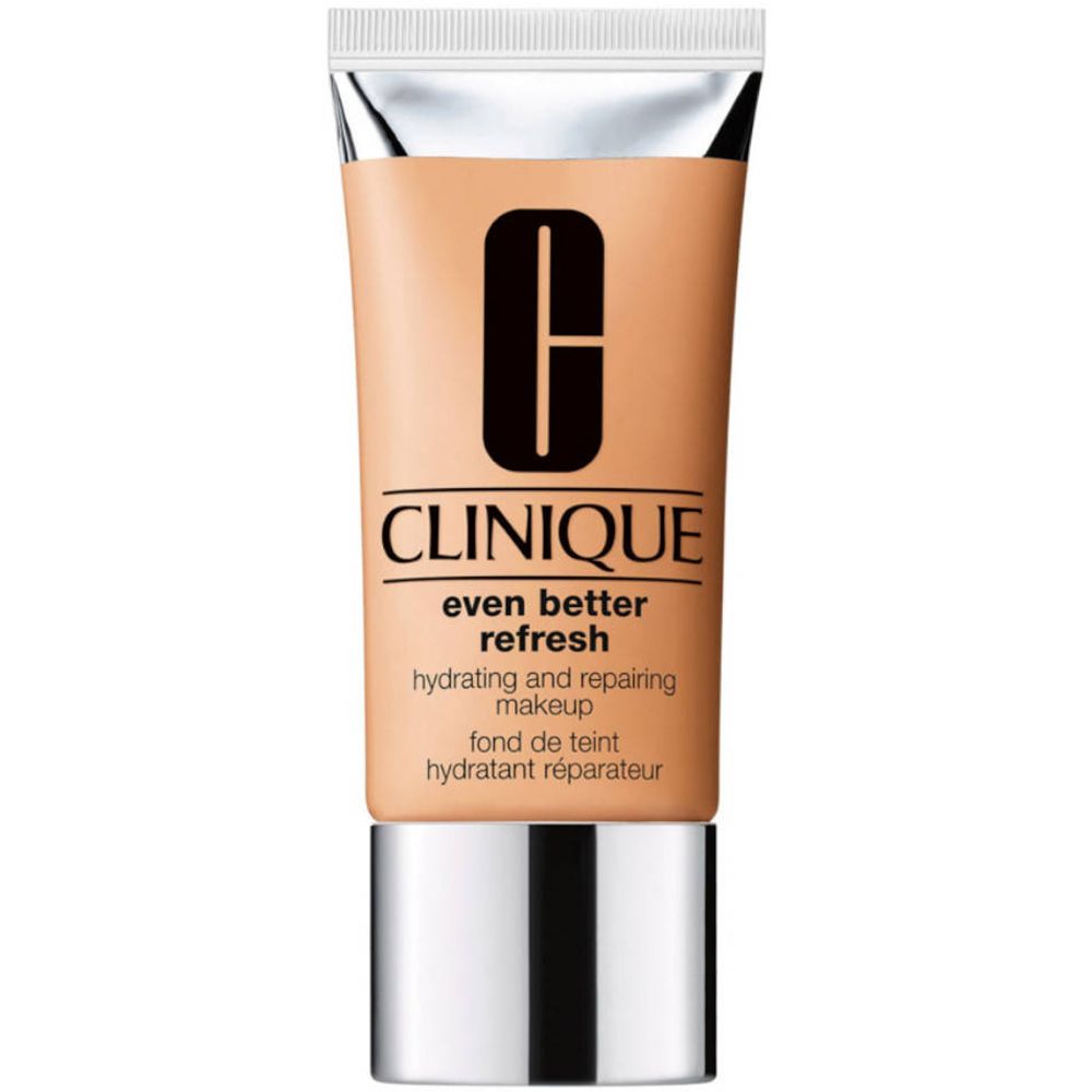 Tube de maquillage CLINIQUE Even Better Refresh. Teinte WN 92 Toasted Almond. Inscription et logo visibles.