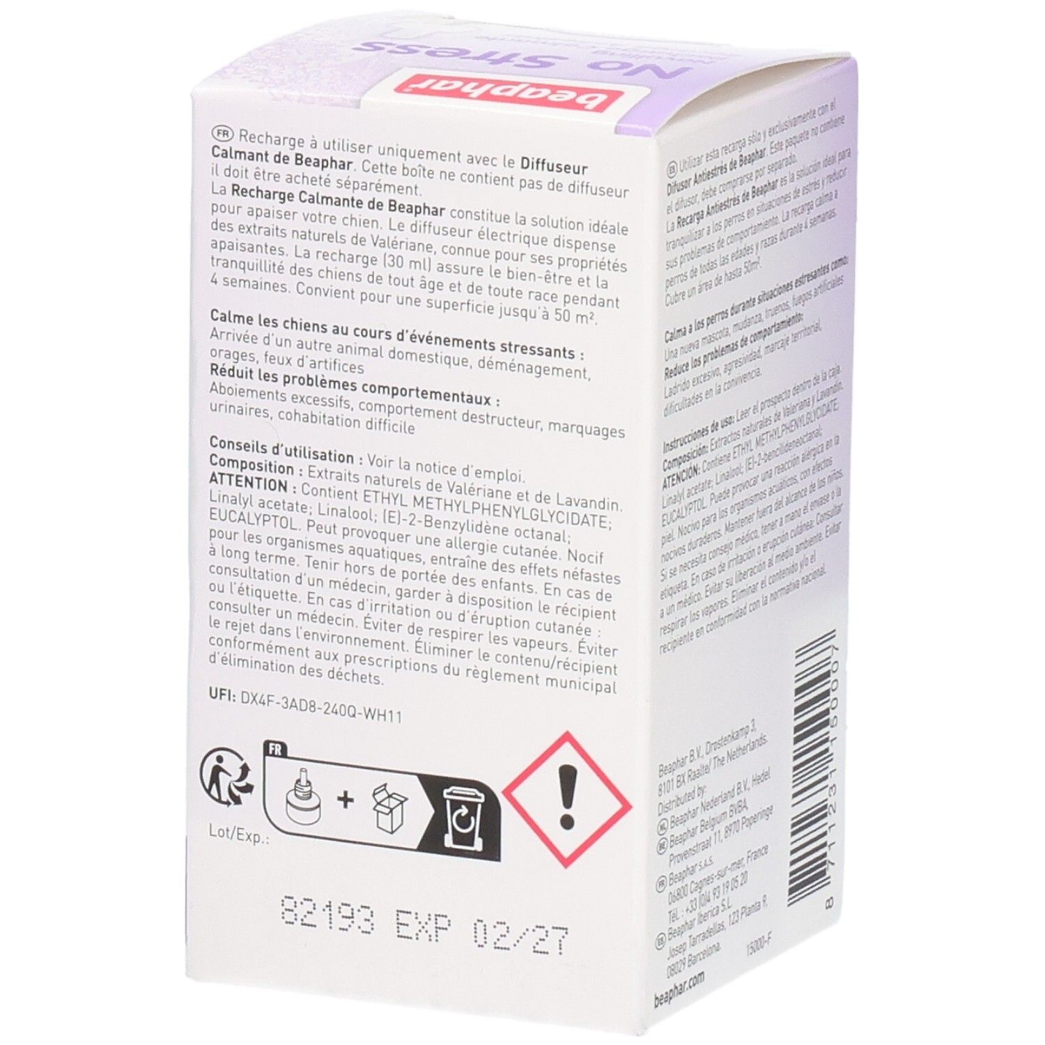 Beaphar No Stress navulling voor dierenkalmerende diffuser, 30ml.