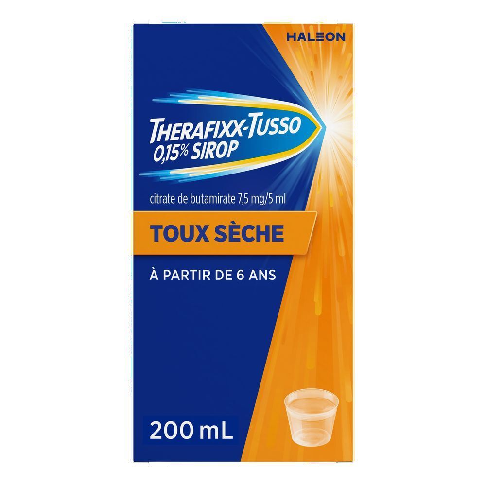 Emballage du produit. Emballage bleu avec nom et informations du produit.