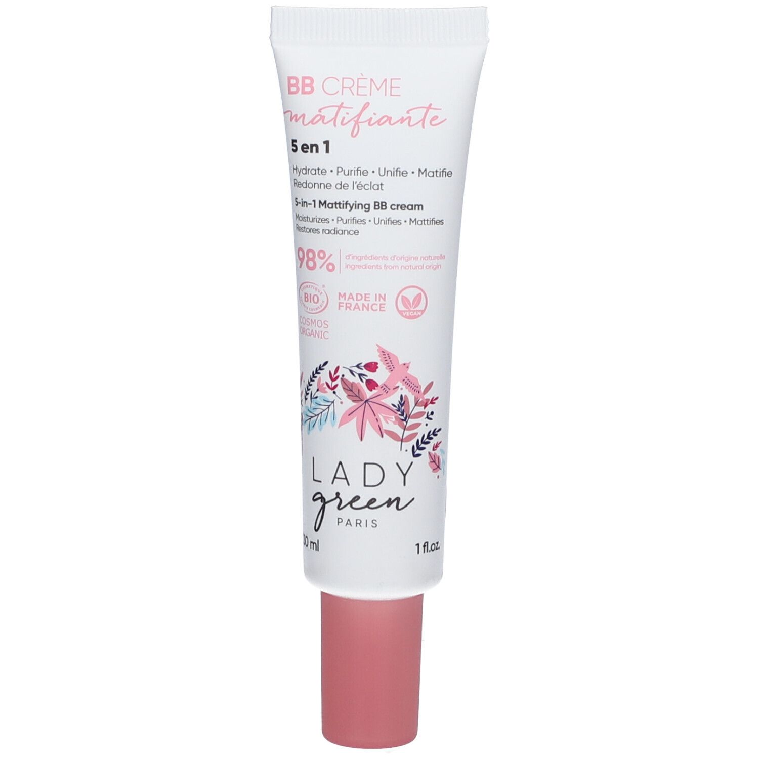 Lady Green Teint Velours Crème Perfectrice 5-en-1 BB Claire Bio