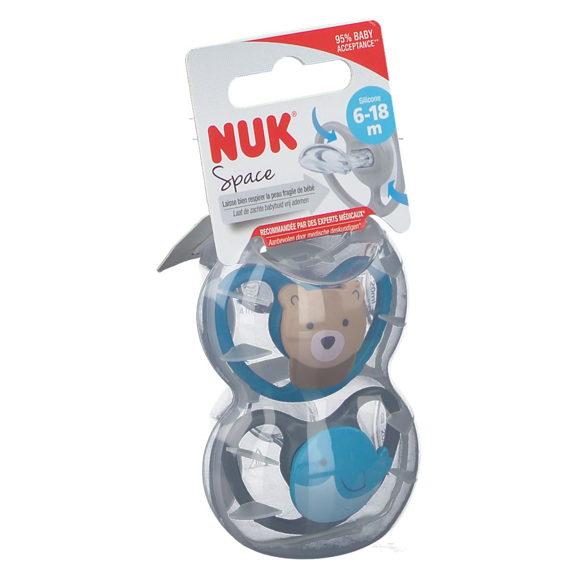 NUK Fopspeen Space Walvis - Beer 6-18 Maanden
