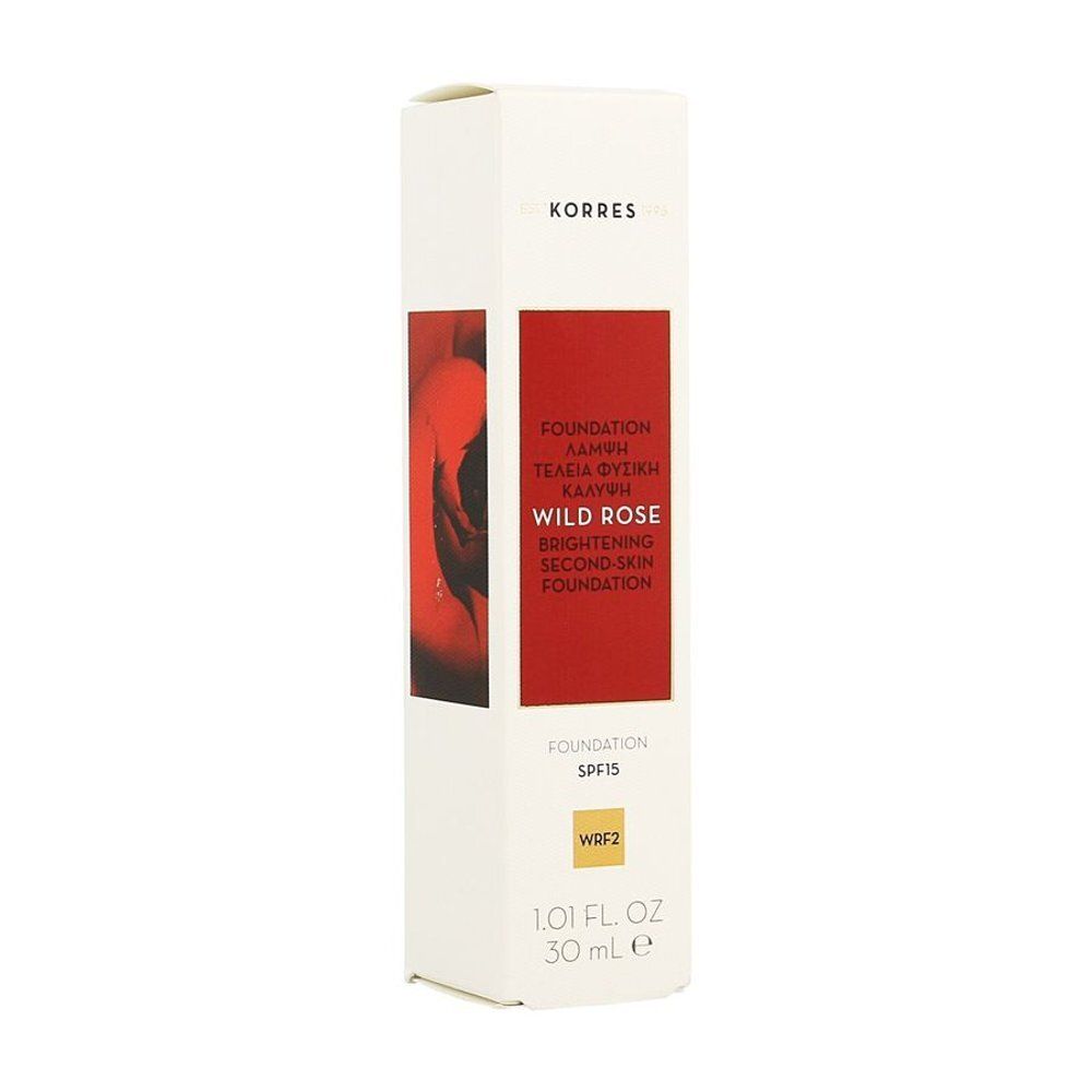 Flacon de fond de teint Korres Wild Rose. Teint clair, SPF15.