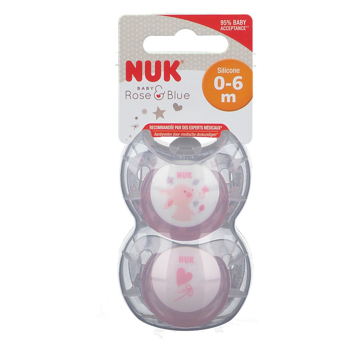 NUK Fopspeen Blauw/Roze - Roze 0-6 Maanden