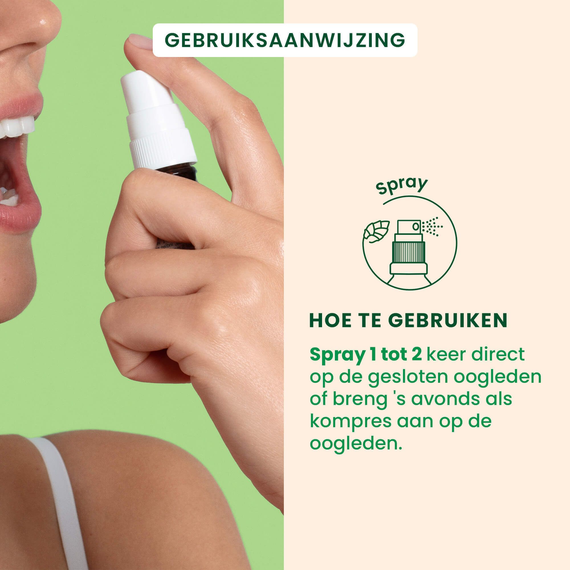 Sprayfles. HerbalGem OPTIGEM Oogleden. 10ml. Met certificeringen.