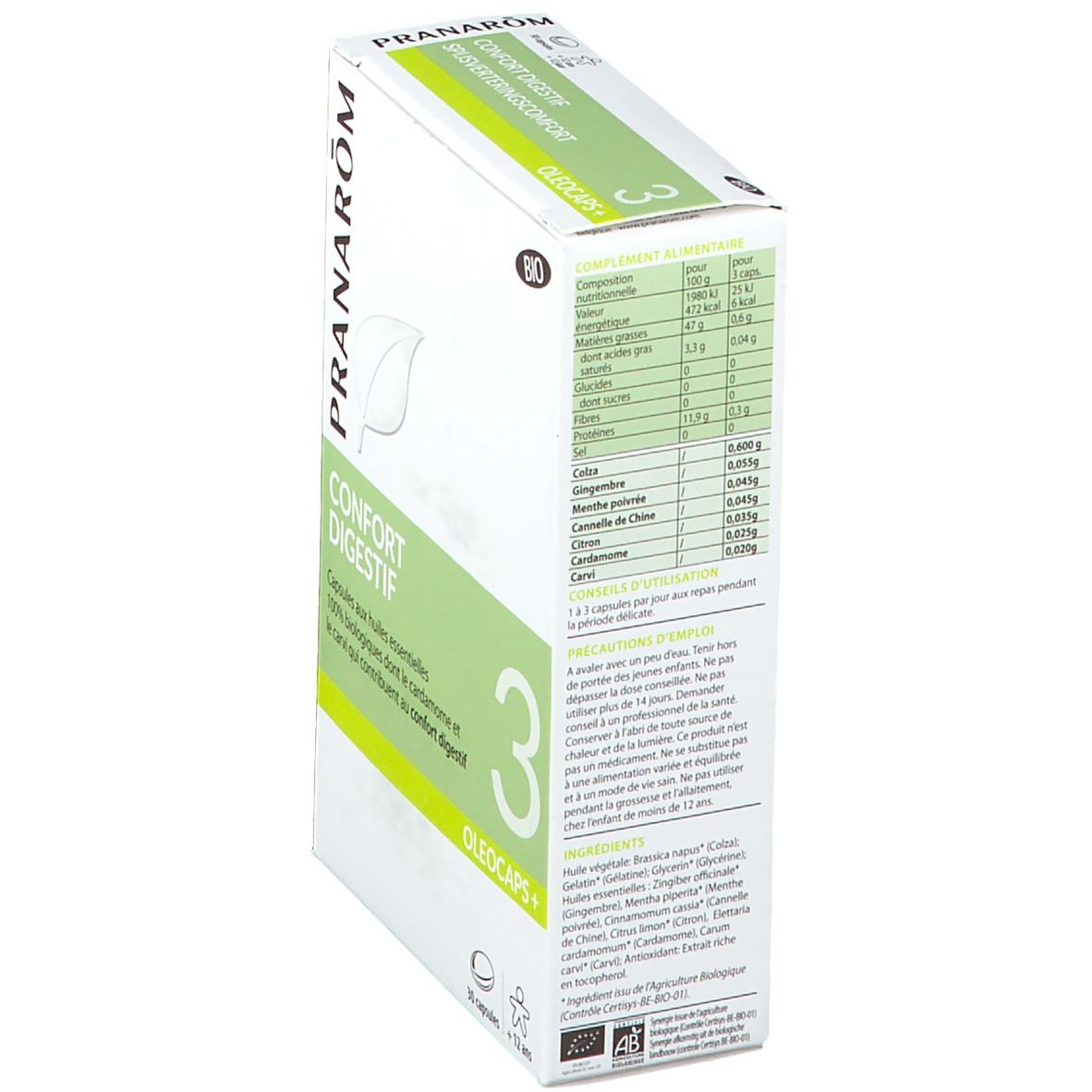 Pranarôm Oléocaps+ 3 Confort Digestif Bio