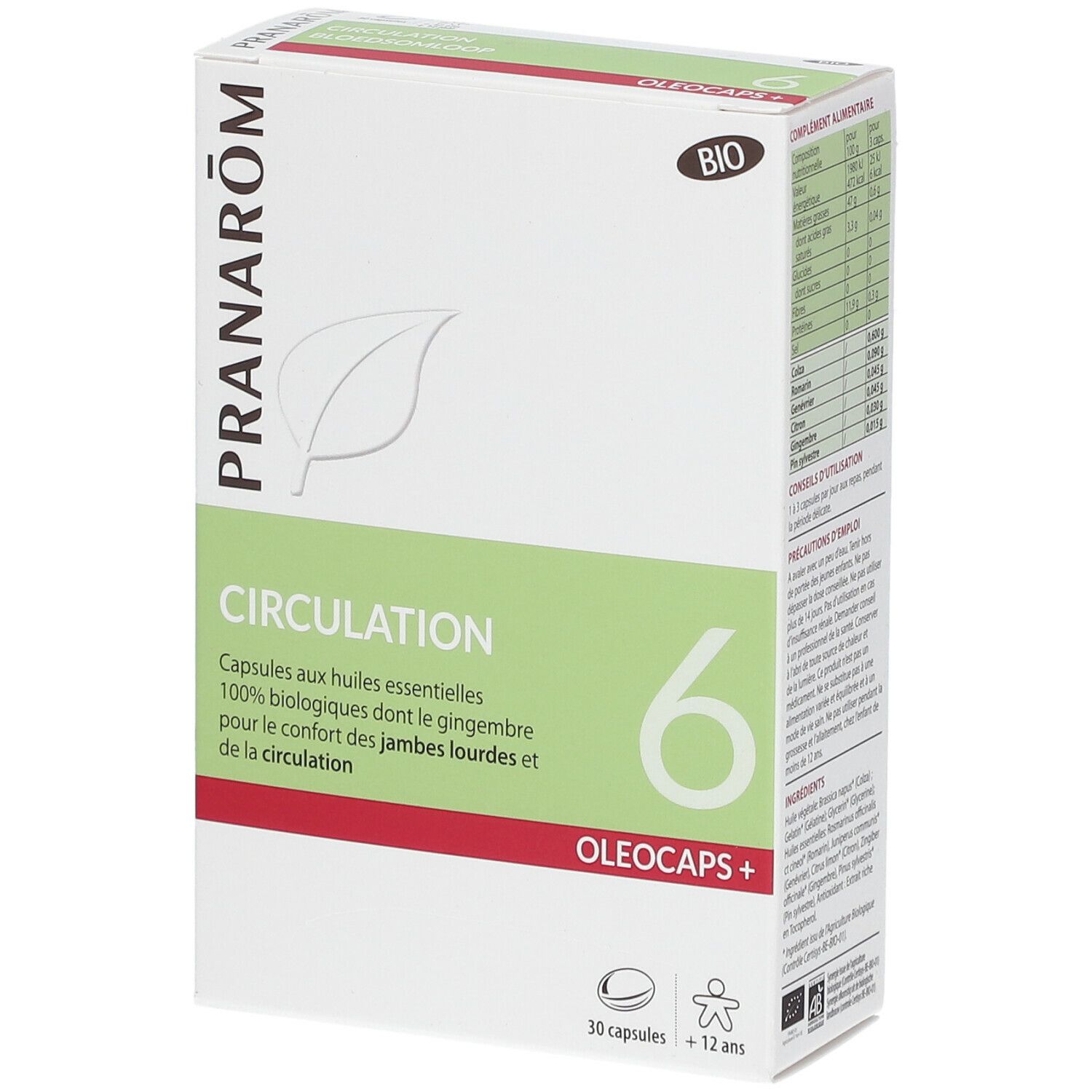 Pranarôm Oléocaps+ 6 Circulation Bio