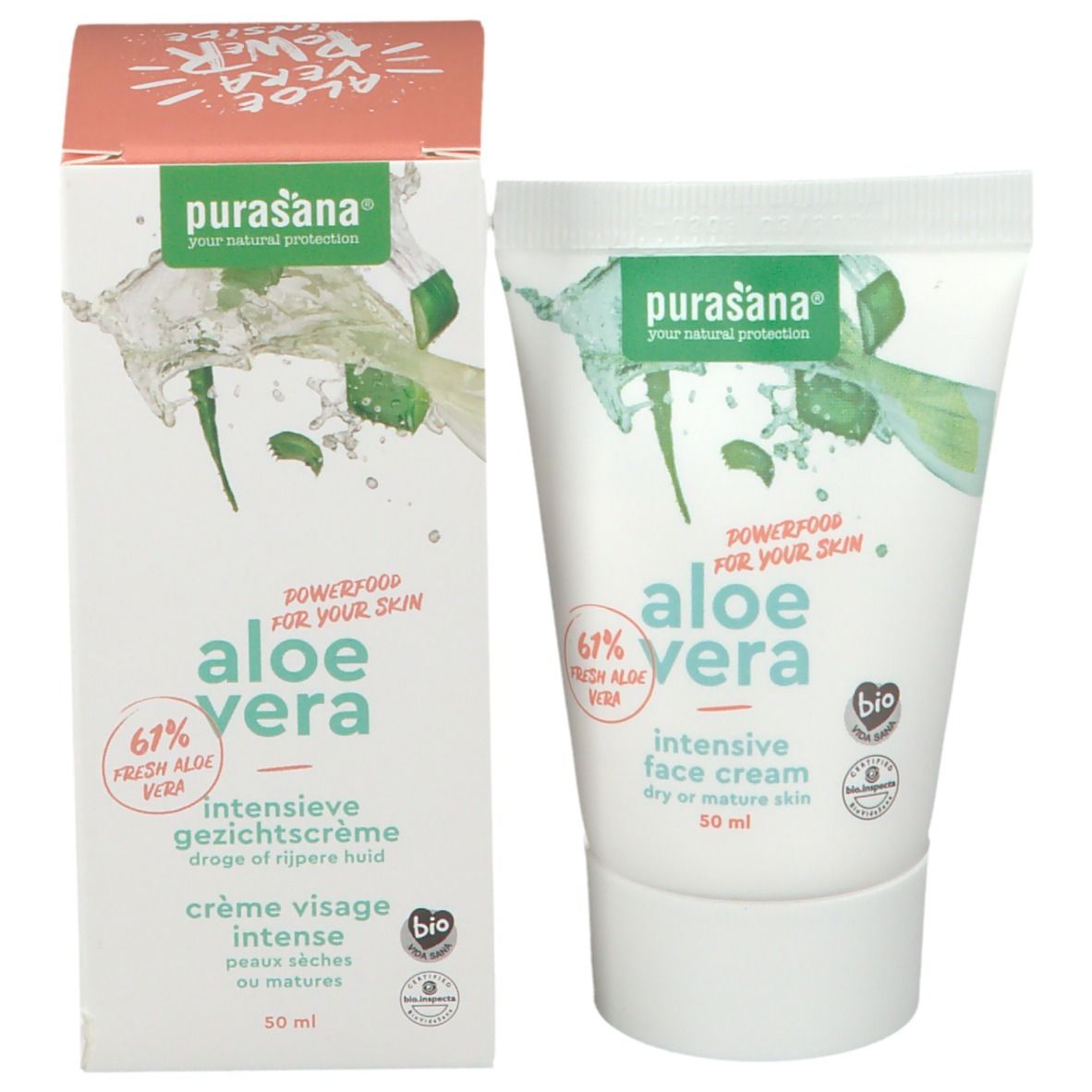 Purasana® Aloë Vera Intensieve Gezichtscrème Bio