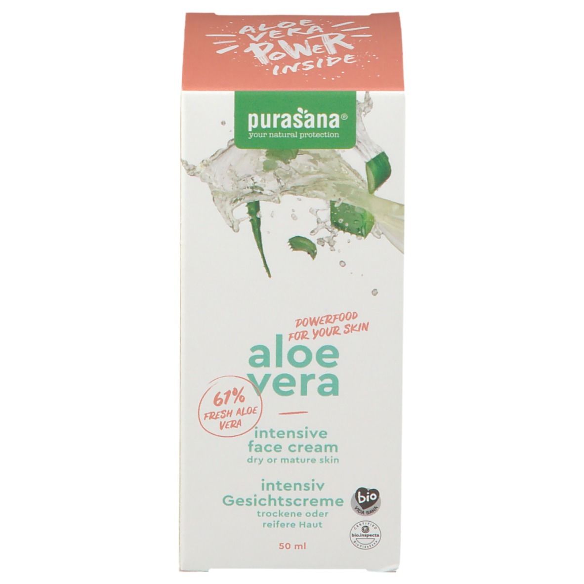 Purasana® Aloë Vera Intensieve Gezichtscrème Bio