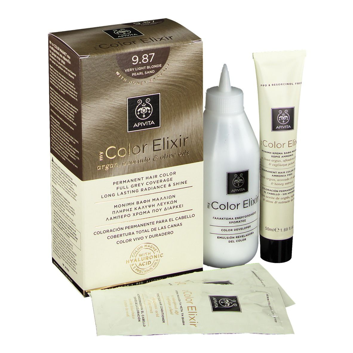 Apivita My Color Elixir Kit 9.87 Very Light Blonde Pearl Sand