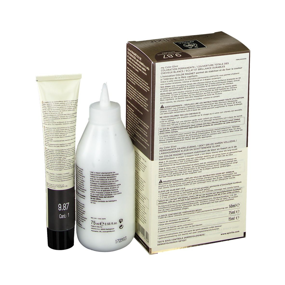 Apivita My Color Elixir Kit 9.87 Very Light Blonde Pearl Sand