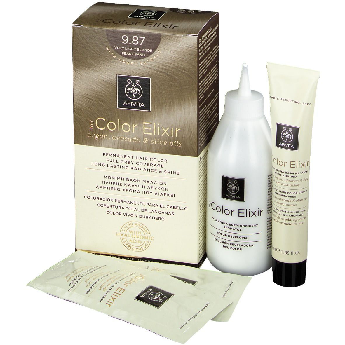 Apivita My Color Elixir Kit 9.87 Very Light Blonde Pearl Sand