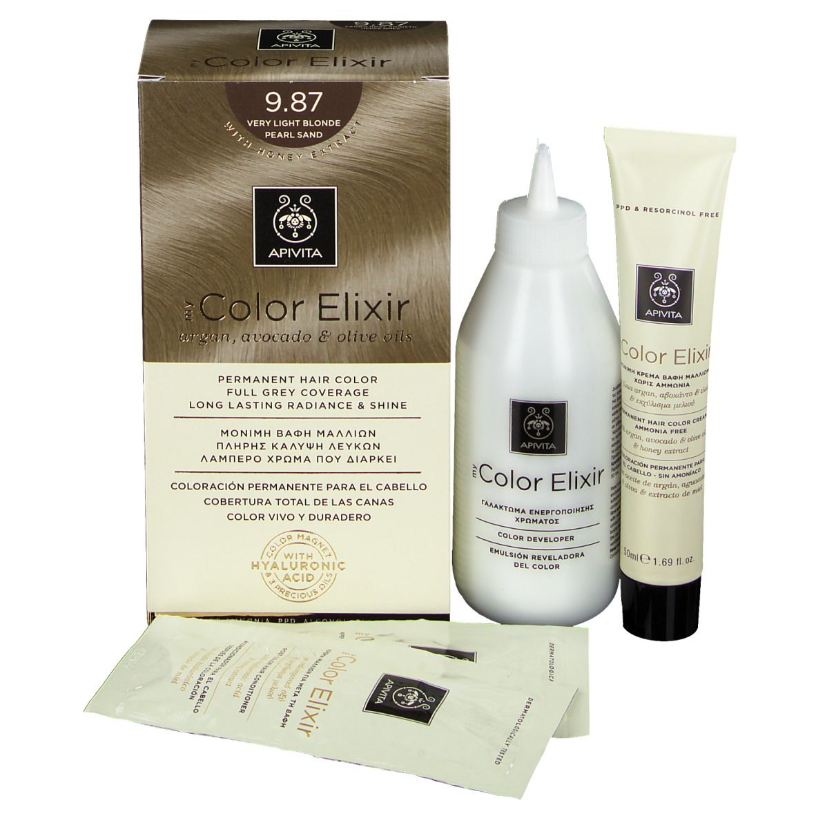 Apivita My Color Elixir Kit 9.87 Very Light Blonde Pearl Sand