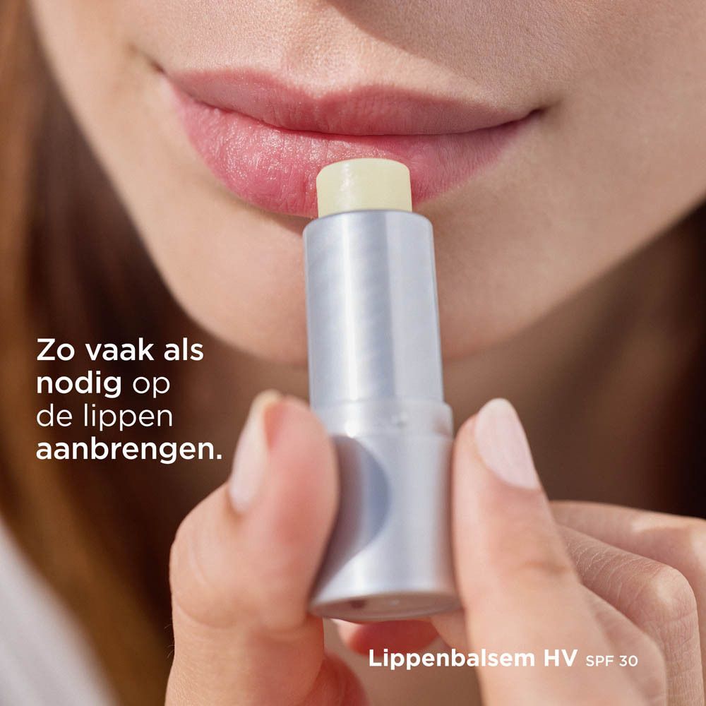 Lipverzorgingsstick. Zilveren huls, bruine dop. ISDIN Protector Labial HV 30.