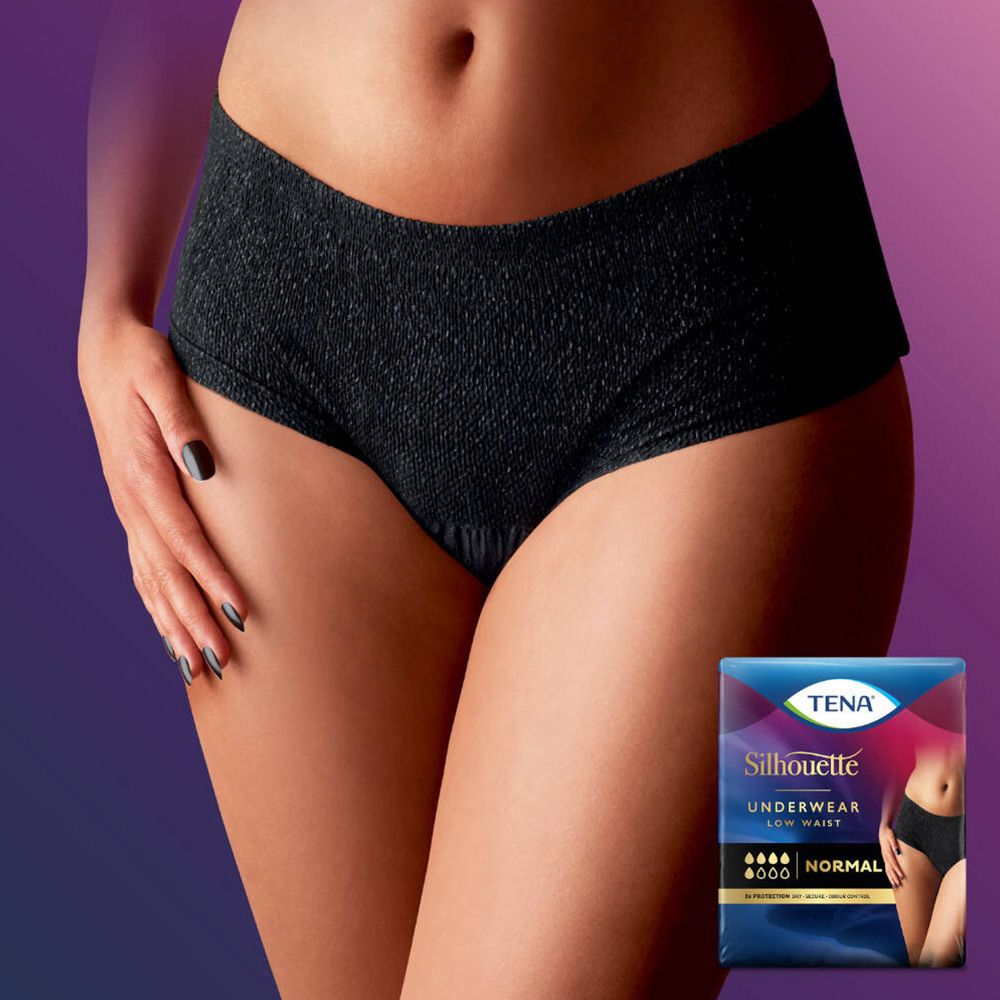 TENA Silhouette Normal Low Waist Zwart Medium