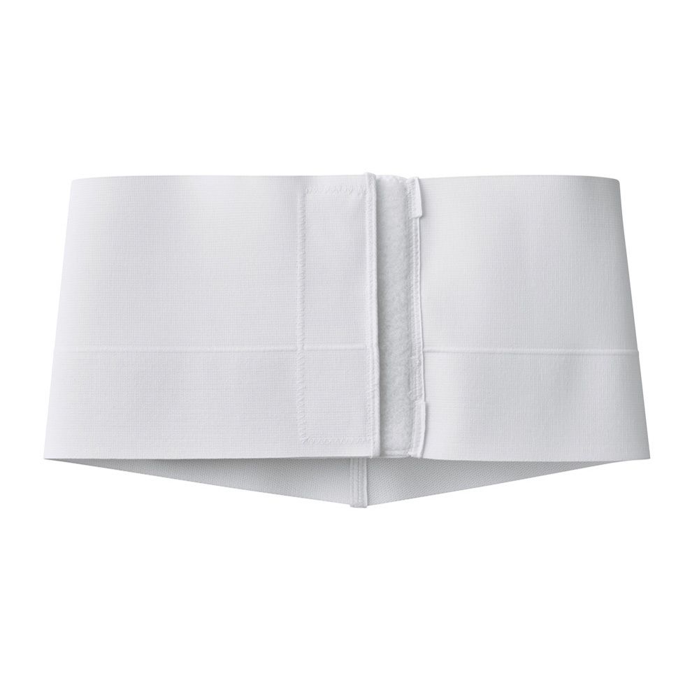 FUTURO buikband, wit, met klittenbandsluiting. FUTURO en 3M staan op de verpakking.