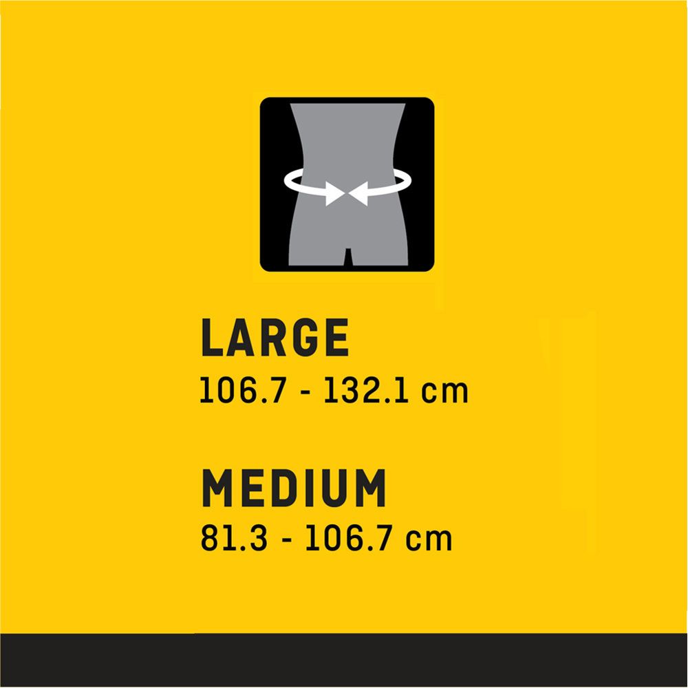 Achterkant van de FUTURO buikband. Wit, met klittenband. Twee genummerde zones.