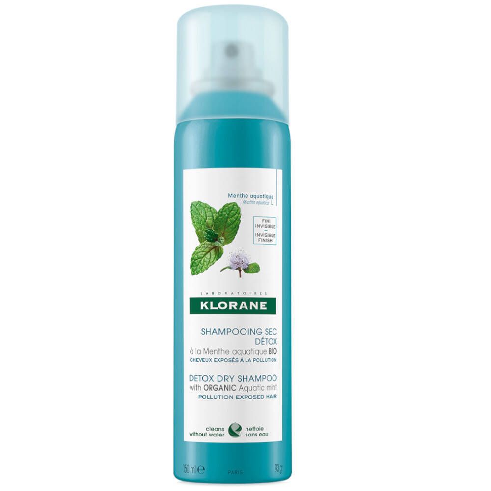 Klorane Shampooing Sec Détox à la Menthe Aquatique Bio