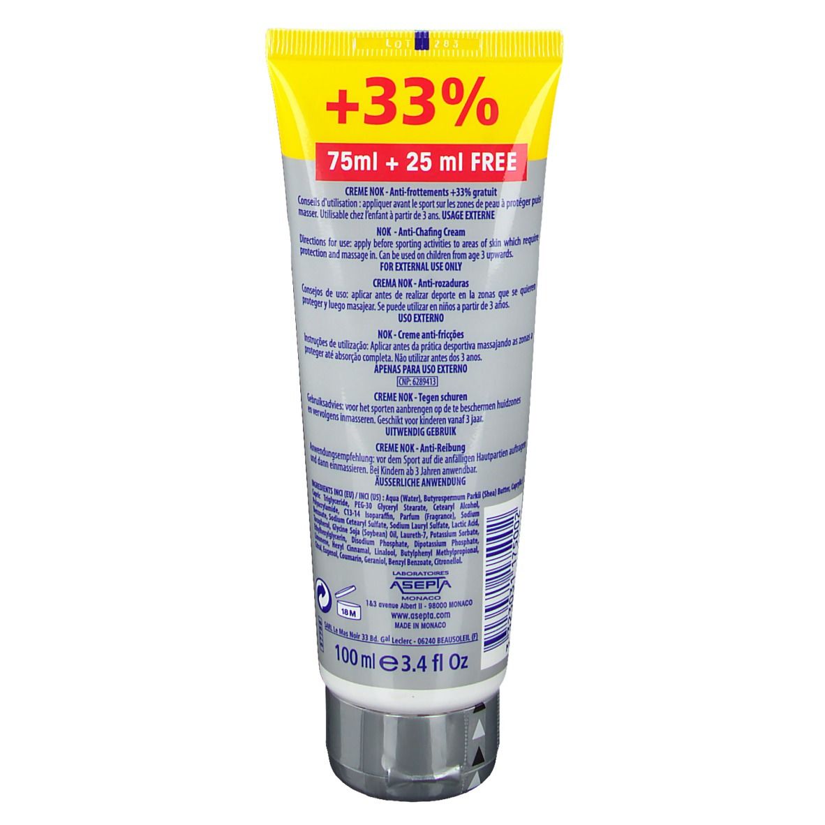 Akileïne Sport Anti-Schuren NOK Crème + 33% GRATIS
