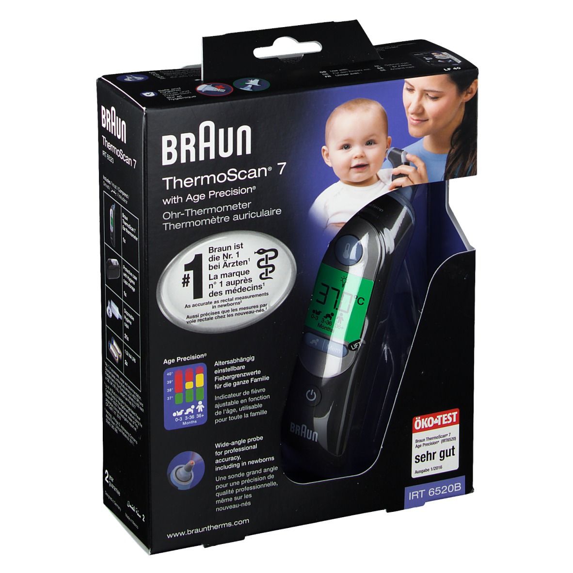 Braun thermoscan 7 Thermomètre d'oreilles Noir IRT6520BWE