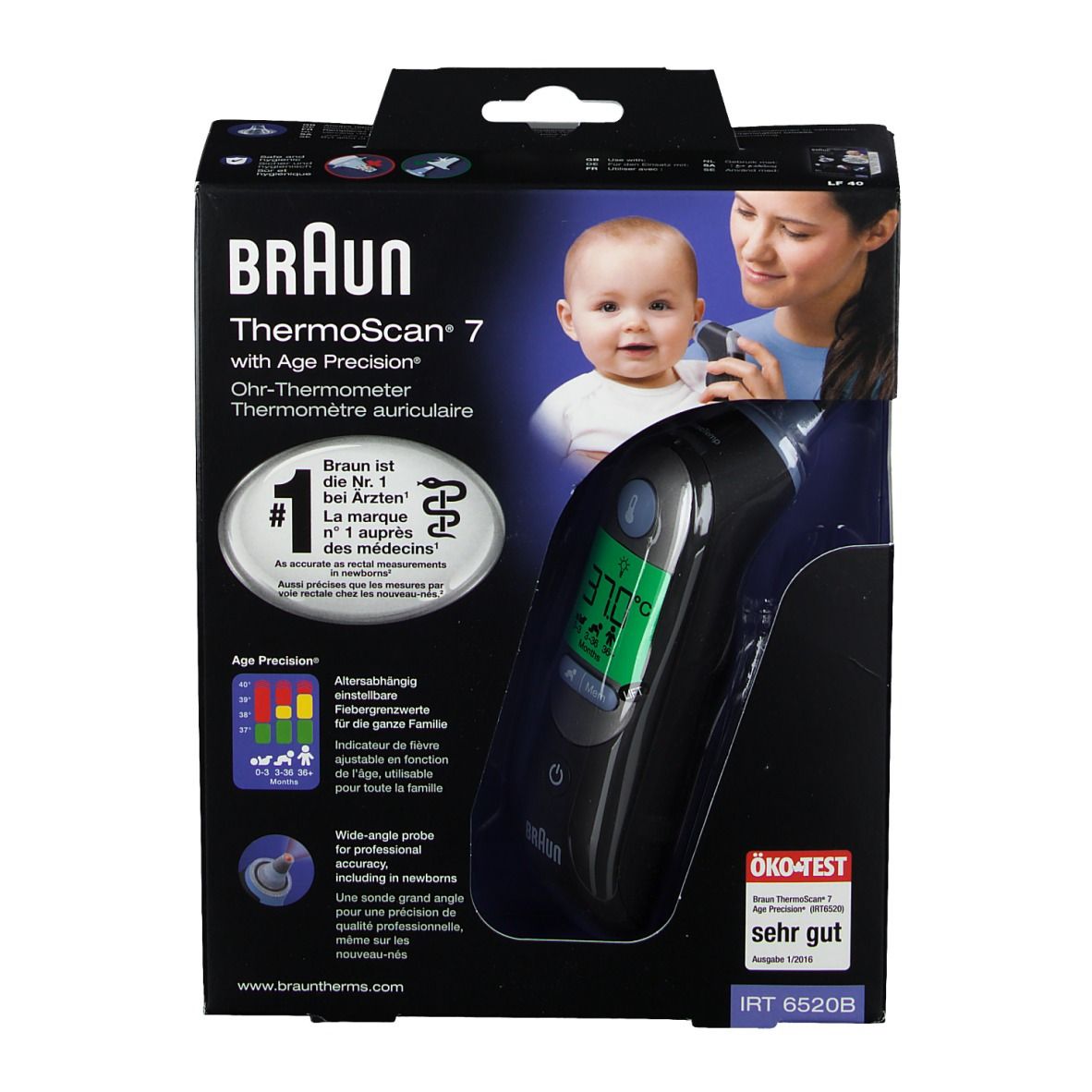 Braun thermoscan 7 Thermomètre d'oreilles Noir IRT6520BWE