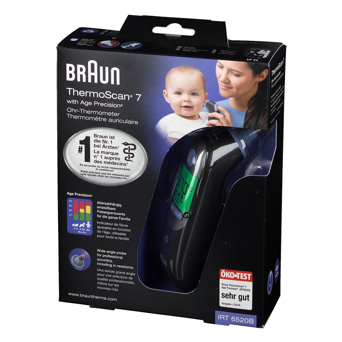 Braun thermoscan 7 Thermomètre d'oreilles Noir IRT6520BWE