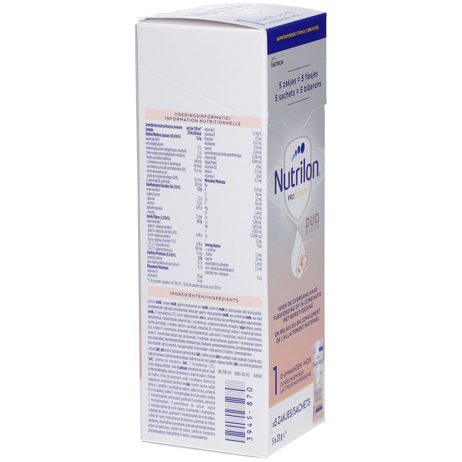 Nutrilon Profutura 1 Lait nourrissons bébé 0 à 6 mois poudre sachets