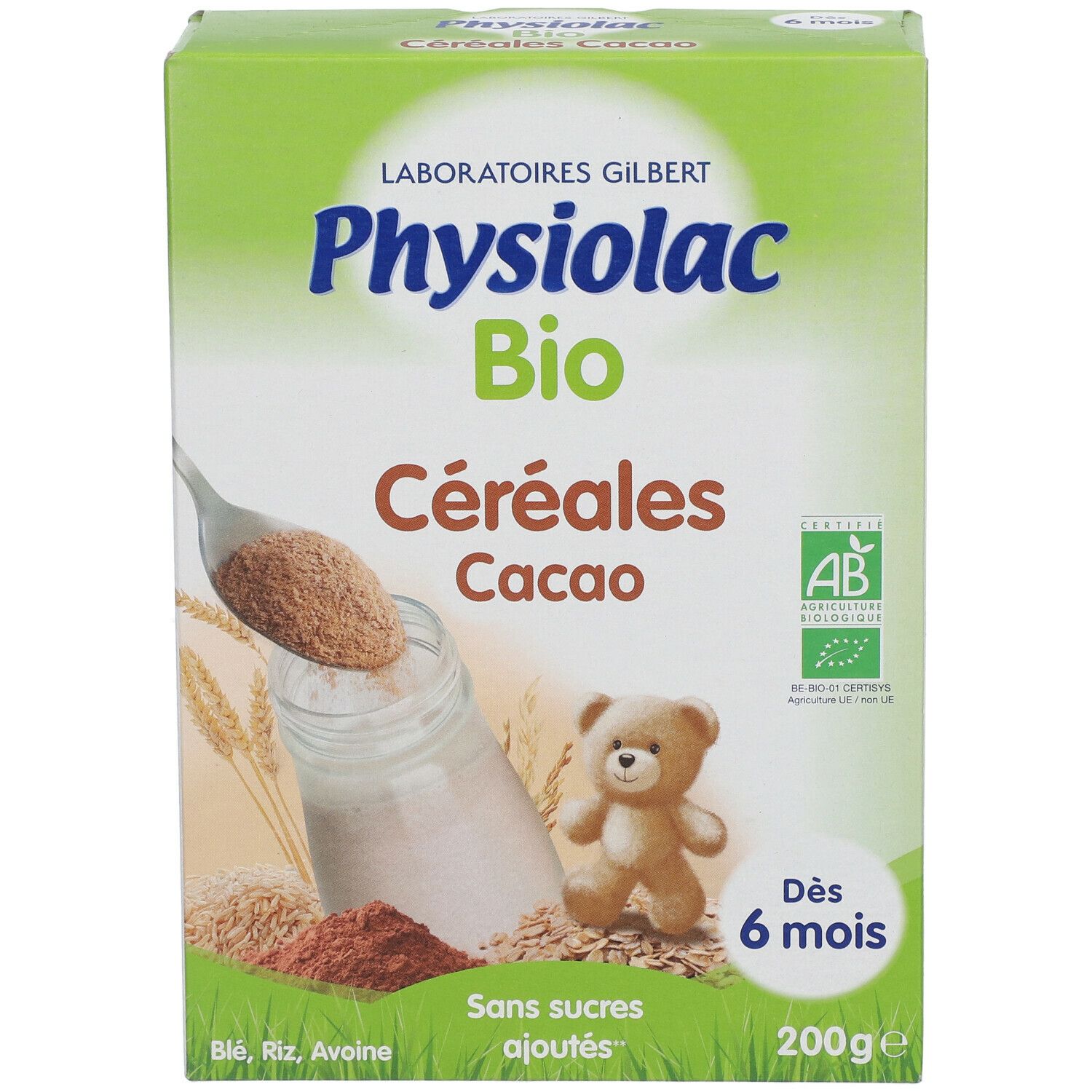 Physiolac Bio Céréales Cacao 6 Mois+