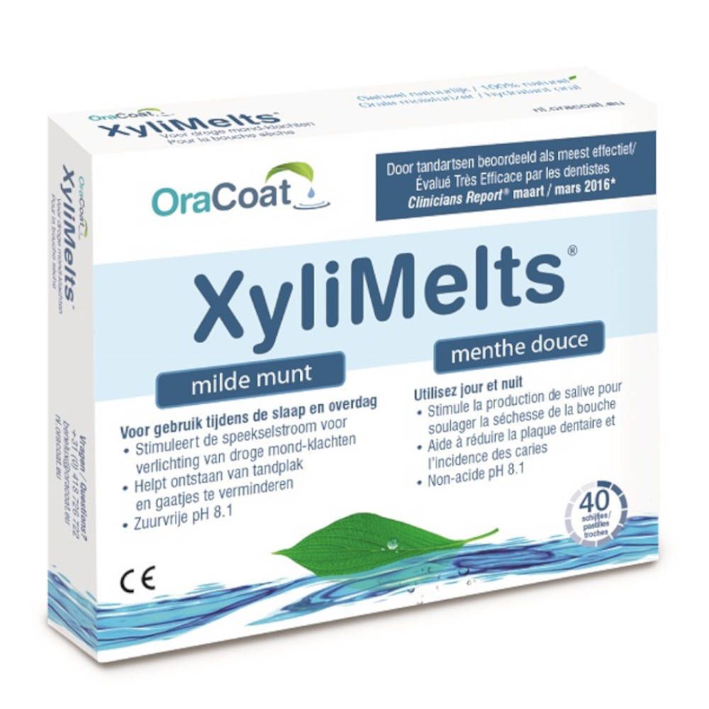 XyliMelts Plaktabletten Droge Mond Milde Munt