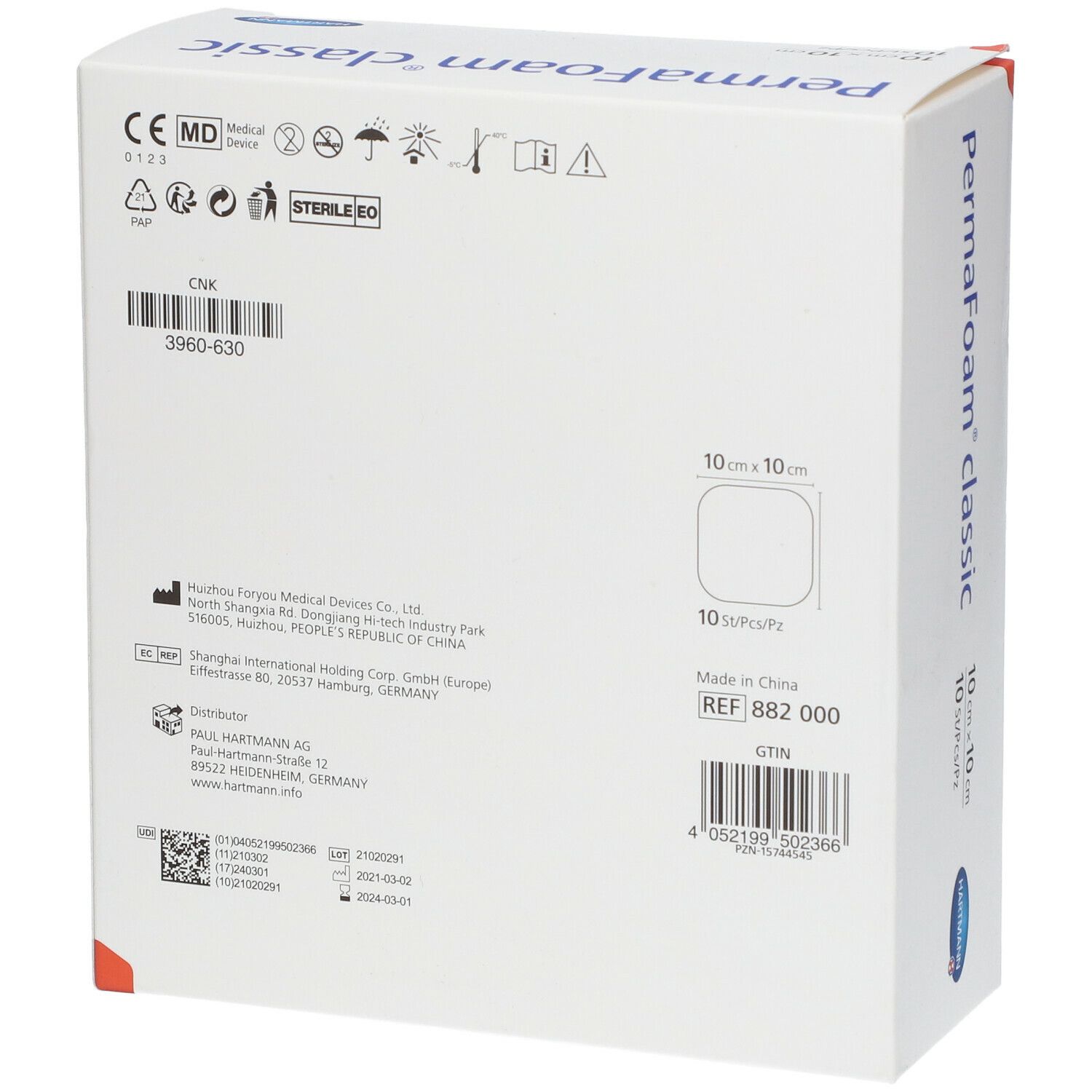Hartmann Permafoam Classic Schuimverband 10x10cm