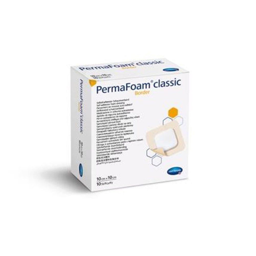 Kartonnen verpakking van Permafoam classic Border. Bedrukt met productnaam, beschrijving en afbeeldingen.