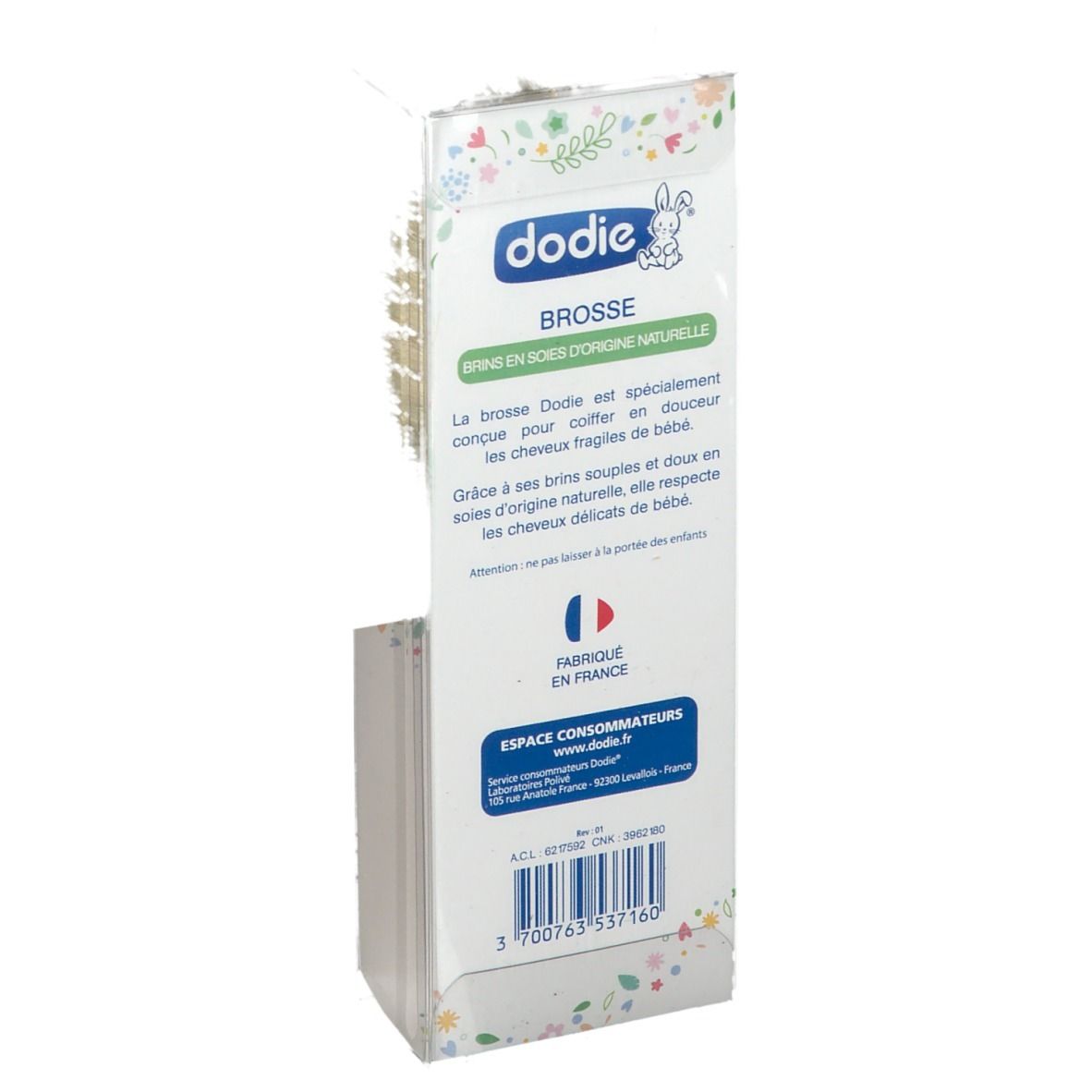 Dodie Bébé Brosse à Cheveux Soie Naturelle