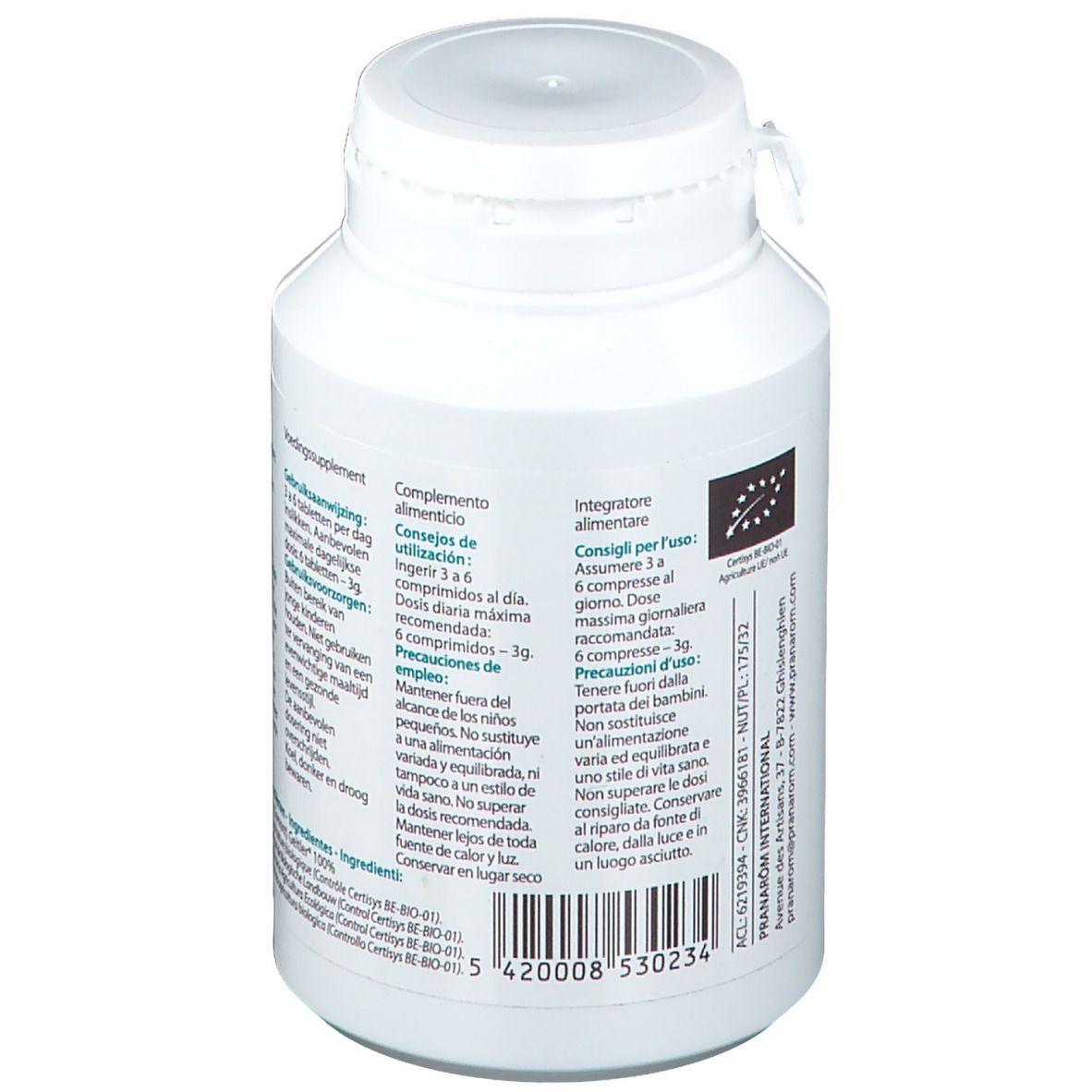 Pranarôm Spirulina 500mg Bio