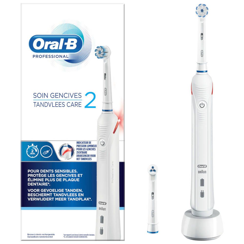Oral B Professional 2 Soin Gencives Brosse à Dents Électrique Blanche