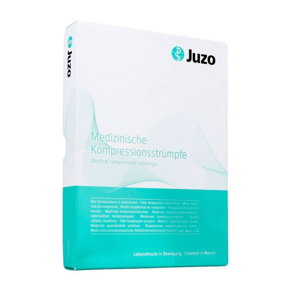 Juzo medische compressiekousen verpakking met logo en productnaam.