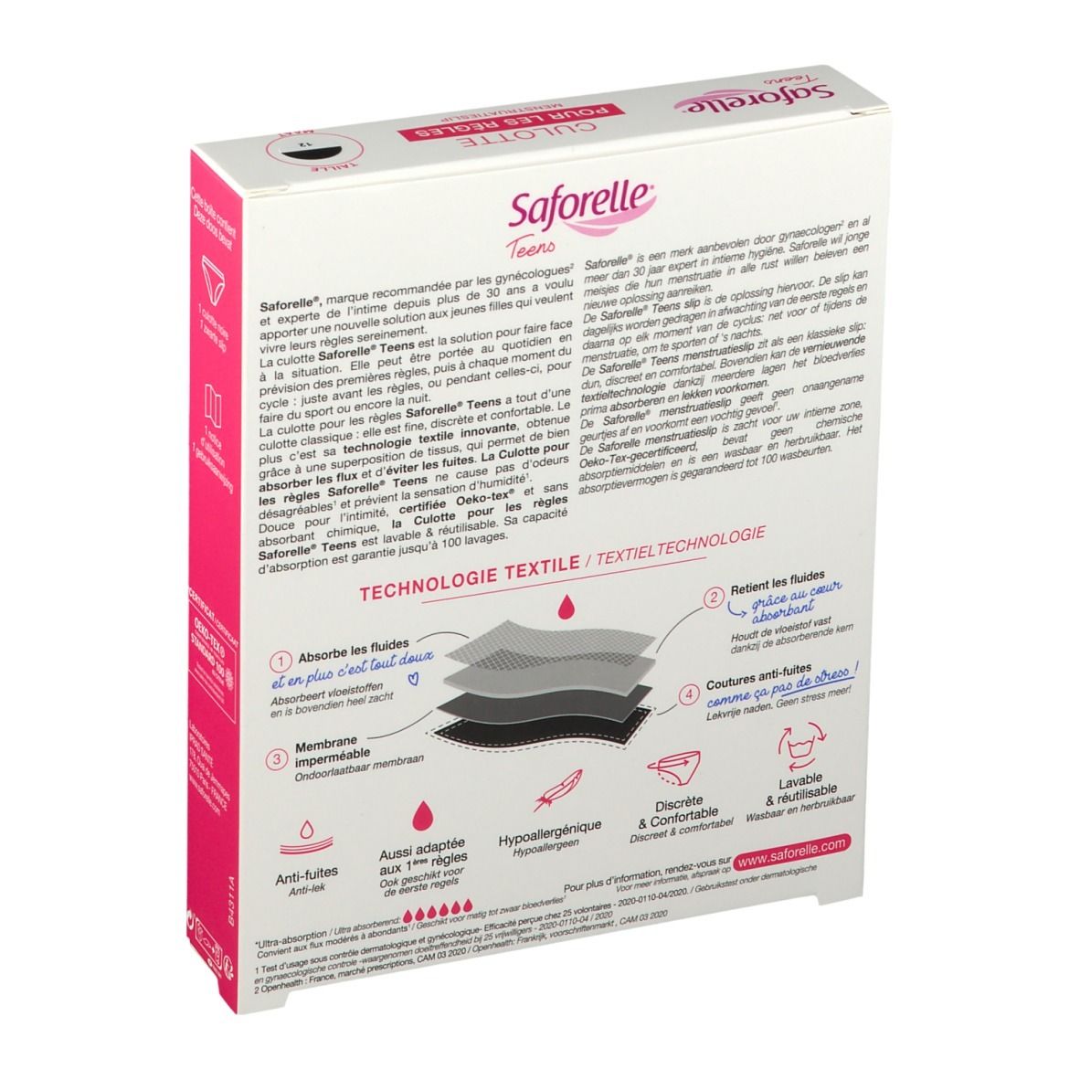 Saforelle® Teens Menstruatieslip 12 Jaar