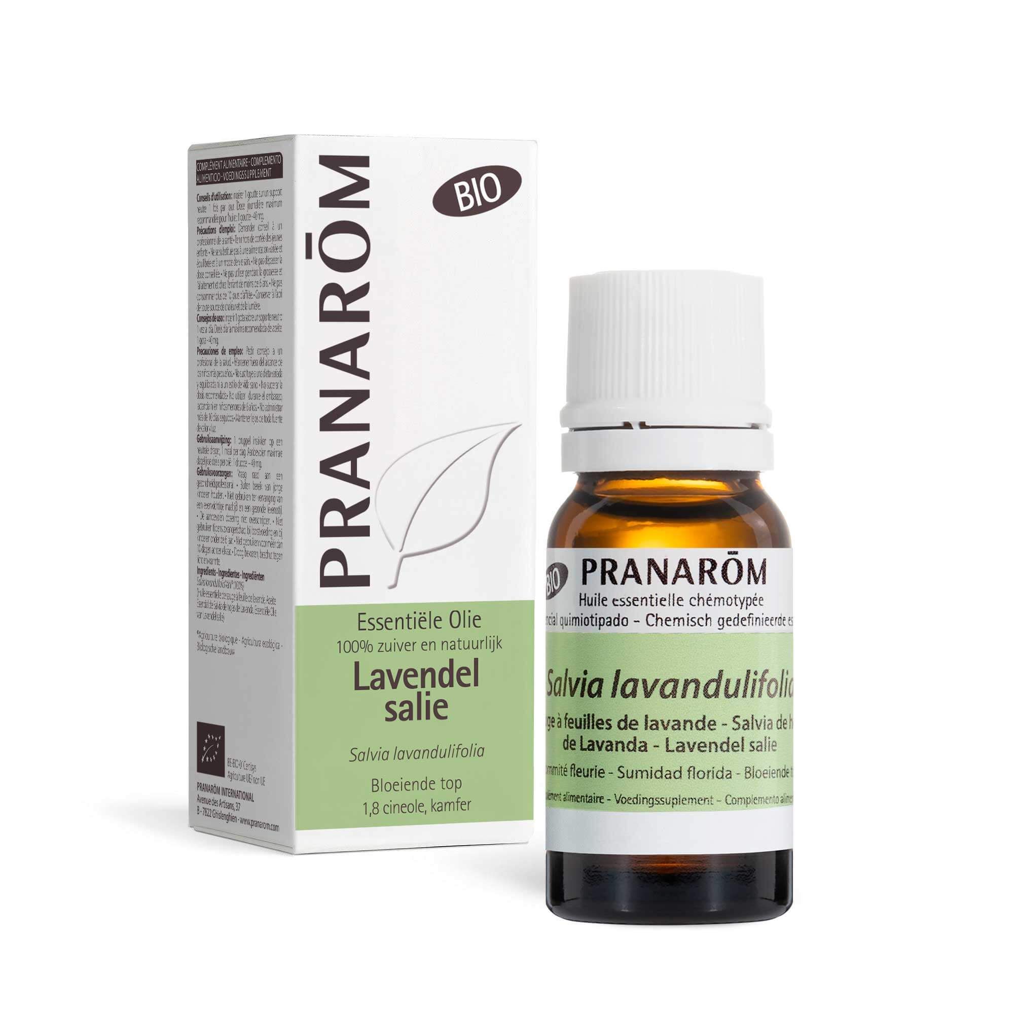 PRANAROM flesje en doosje. Lavendel. BIO-certificering. Productinformatie.