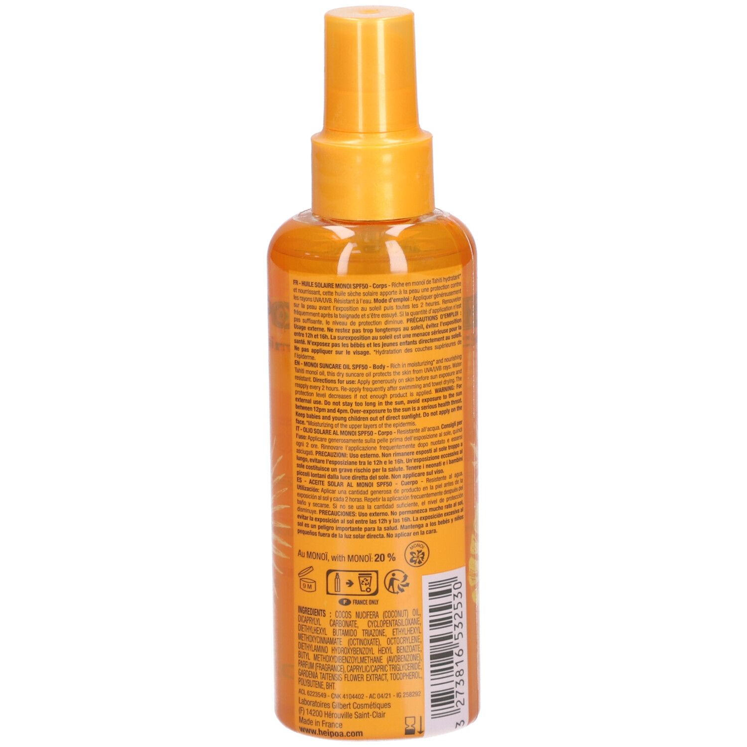 Hei Poa Monoi Huile Solaire SPF50