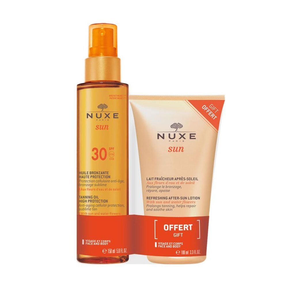 Nuxe Sun Tanning Oil SPF30 en After-Sun Lotion.
