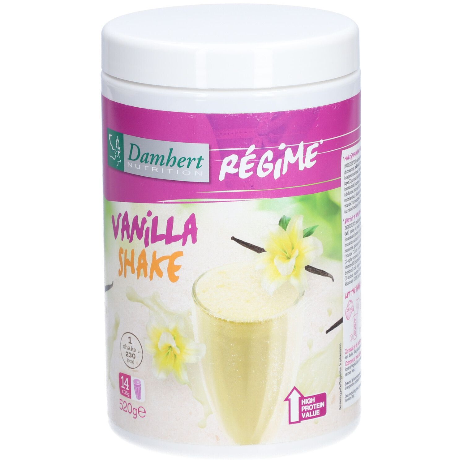 Damhert Think Slim Repas Shake Vanille Tagatose 520 G - Farmaline