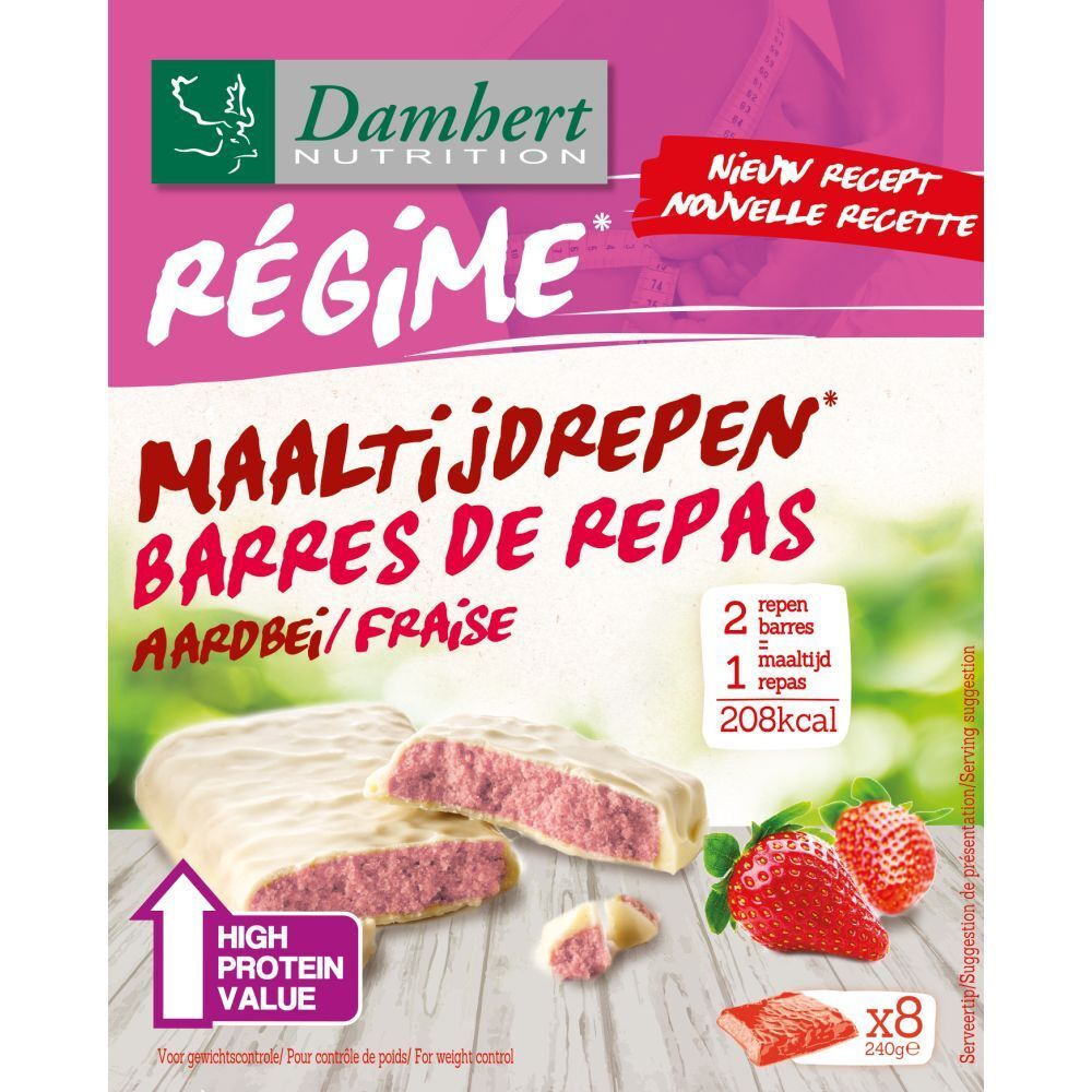 Damhert Slim Barres de Repas Chocolat Blanc & Fraise High Protein