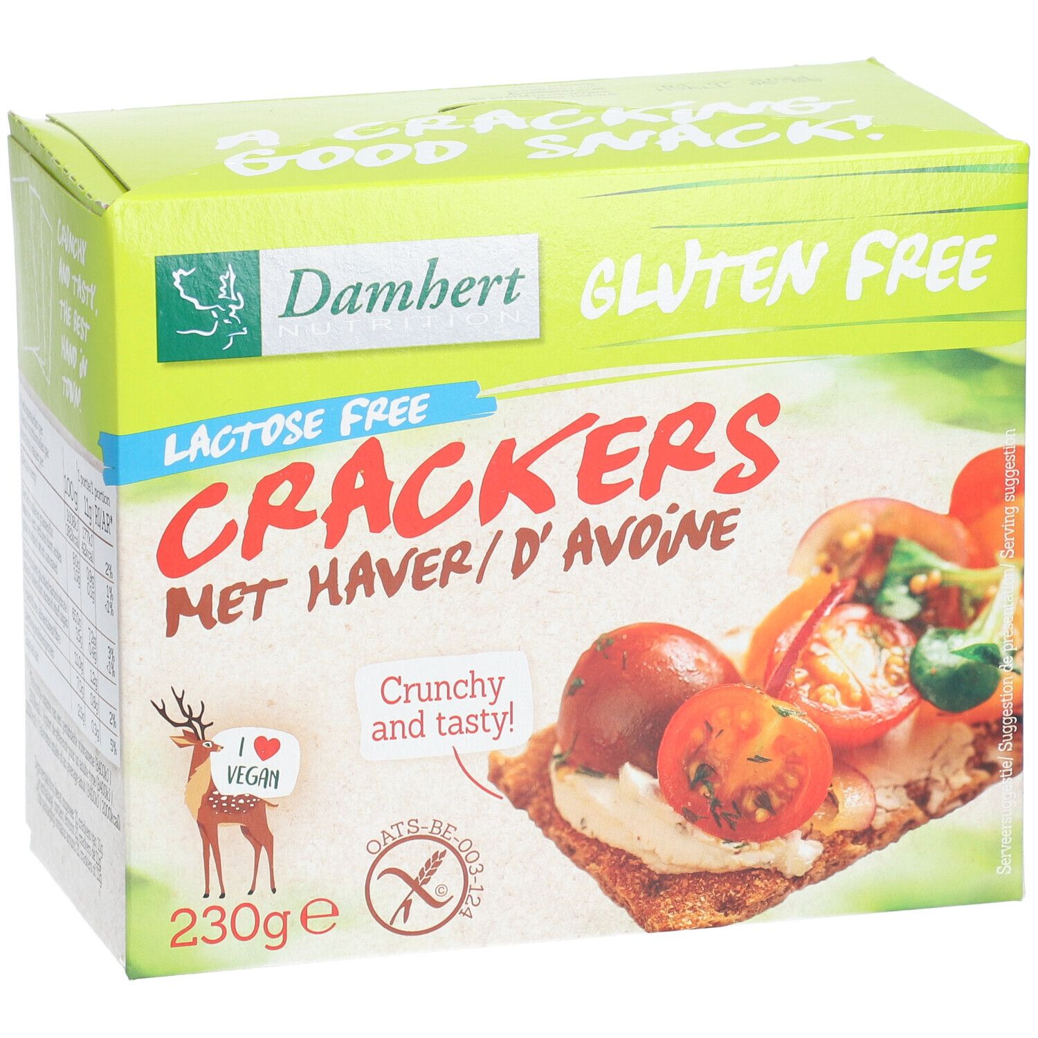 Damhert Sans Gluten Crackers Avoine Sans Lactose