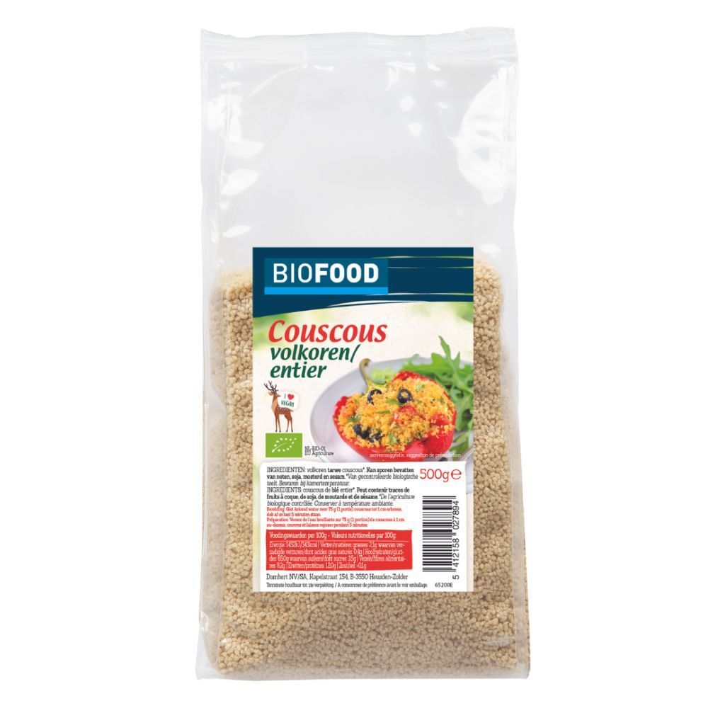 Biofood Couscous Volkoren Bio 500 G - Farmaline.be