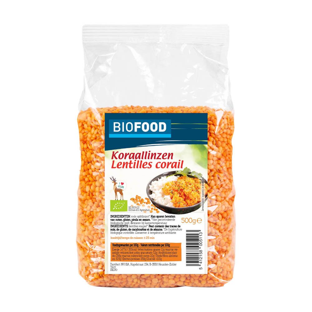 Biofood Lentilles Corail Bio