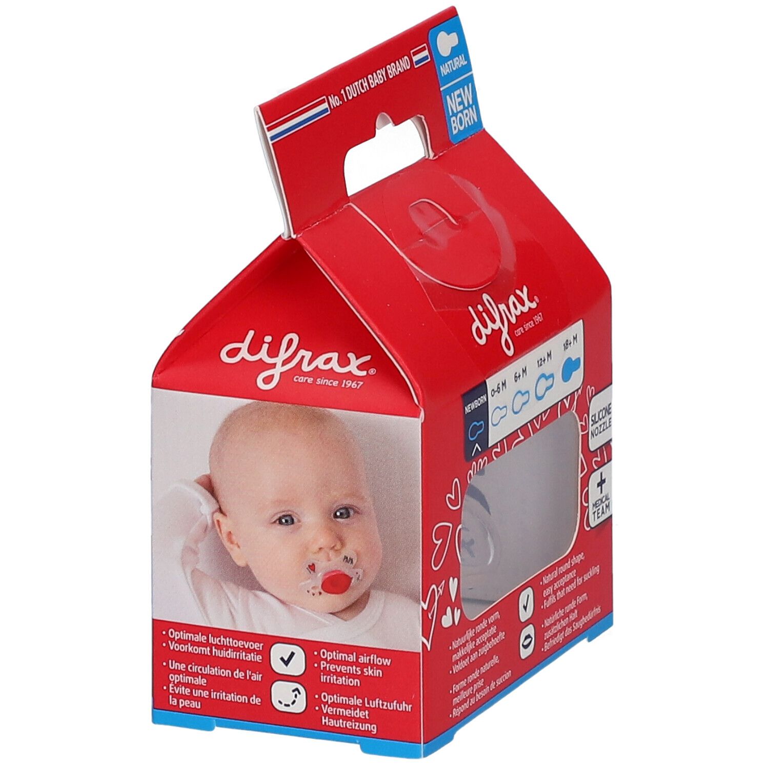 Difrax Fopspeen Natural I Love Newborn